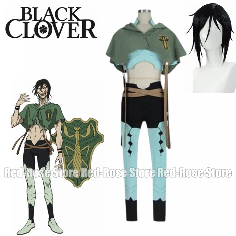 Cape Black Bulls Asta Black Clover - Manteau Cosplay Longueur 31 Cm Yuno Asta Cape Noire
